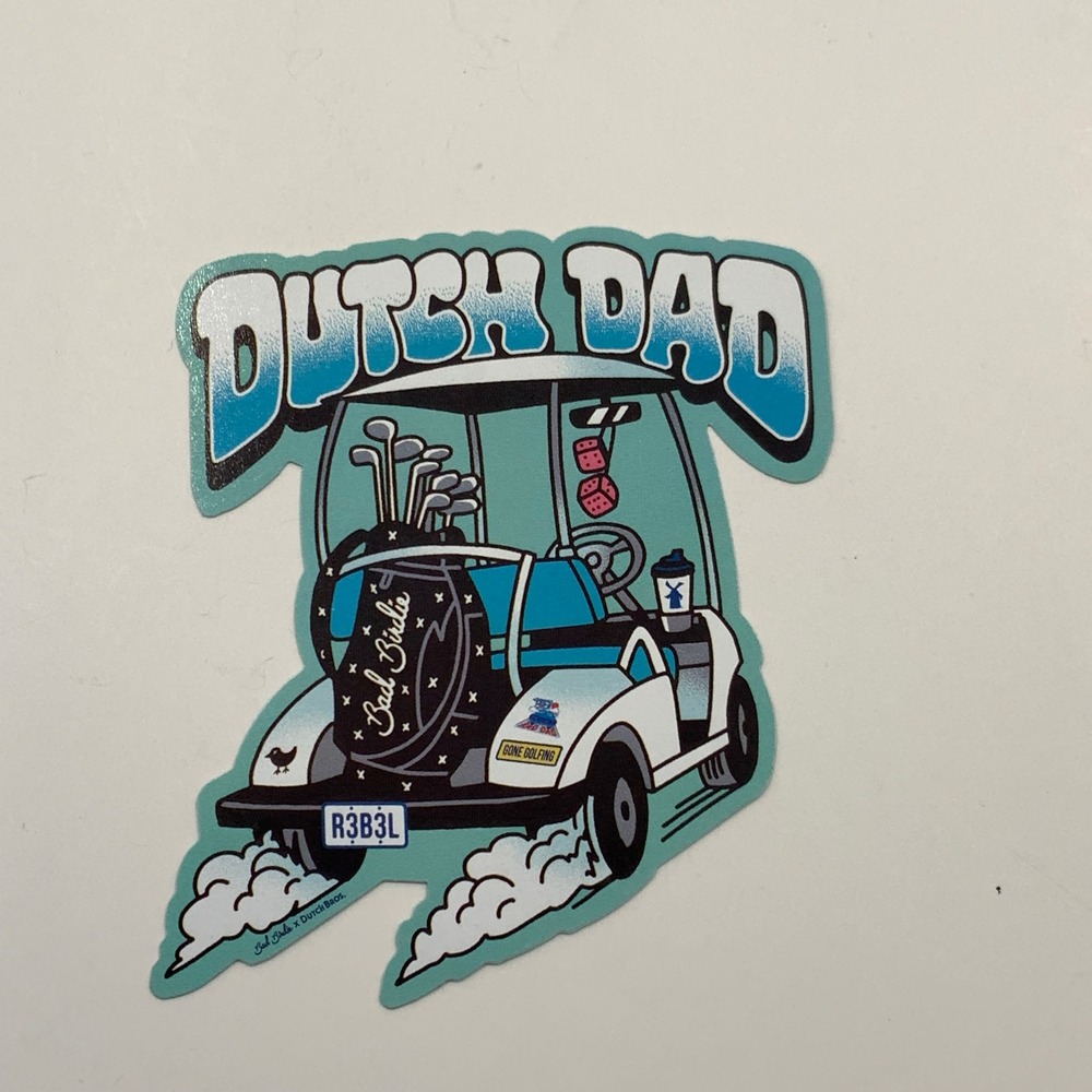 Dutch Bros x Bad Birdie‎ Dutch Dad Golf Sticker Fathers Day 2026 Coffee Golfing